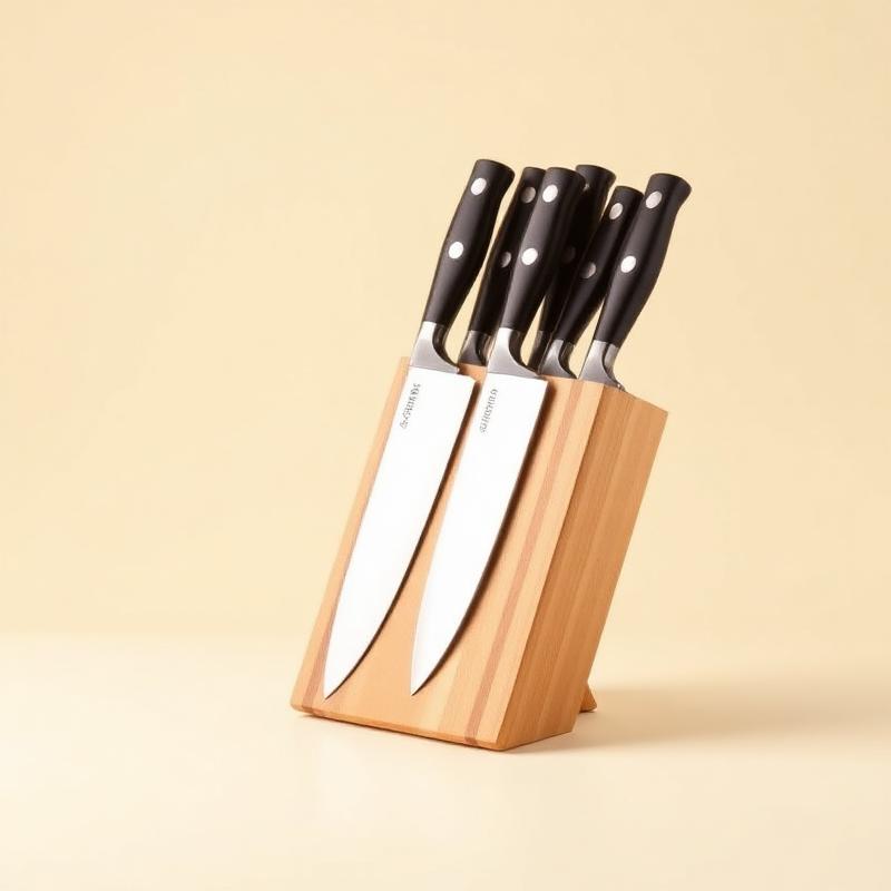 Damascus 5 Piece Knife Block Set
