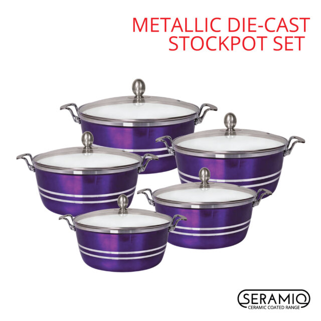 METALLIC DIE CAST POT 5PC SET - Image 3