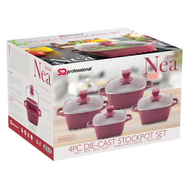 NEA MARBLE DIECAST SQUARE 4PC ROSSA - Image 3